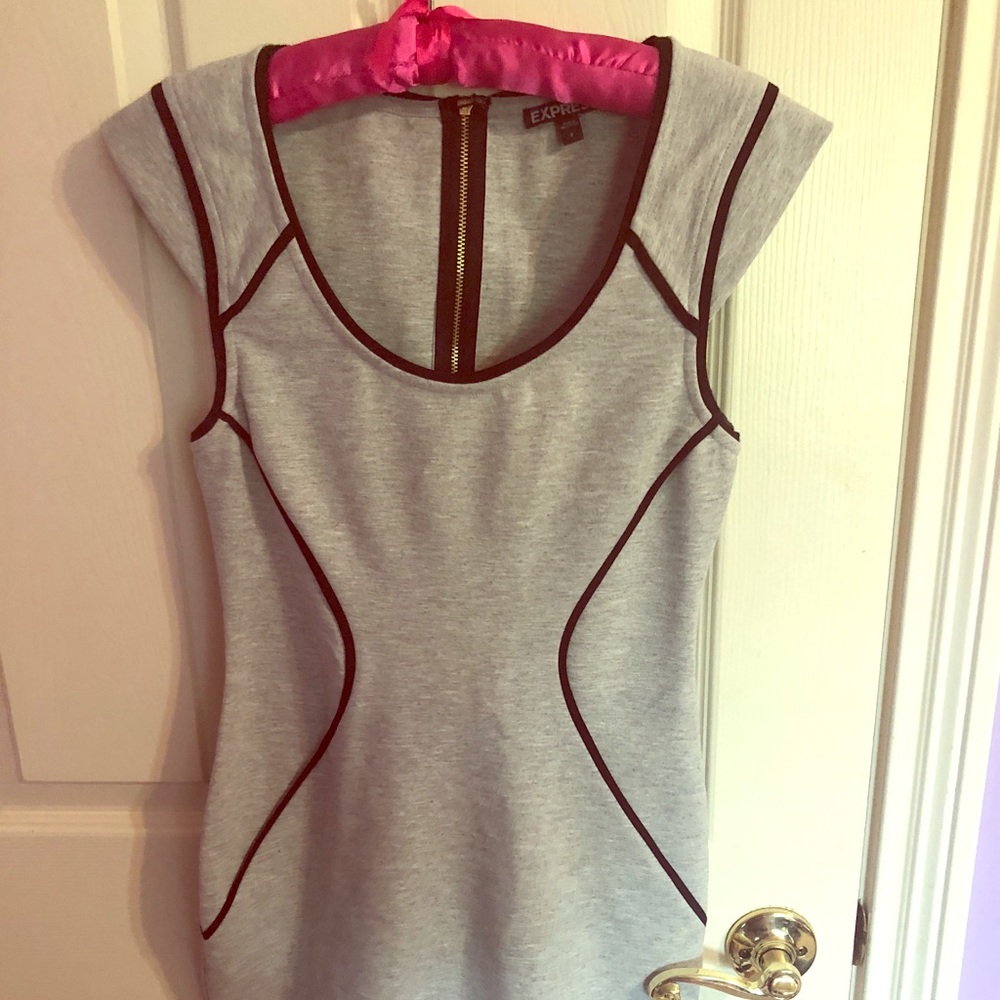Express size 2 grey and black fitted mini dress - Picture 2 of 4